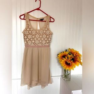 Crochet Cream Lace Top Blush Pink Dress American Eagle